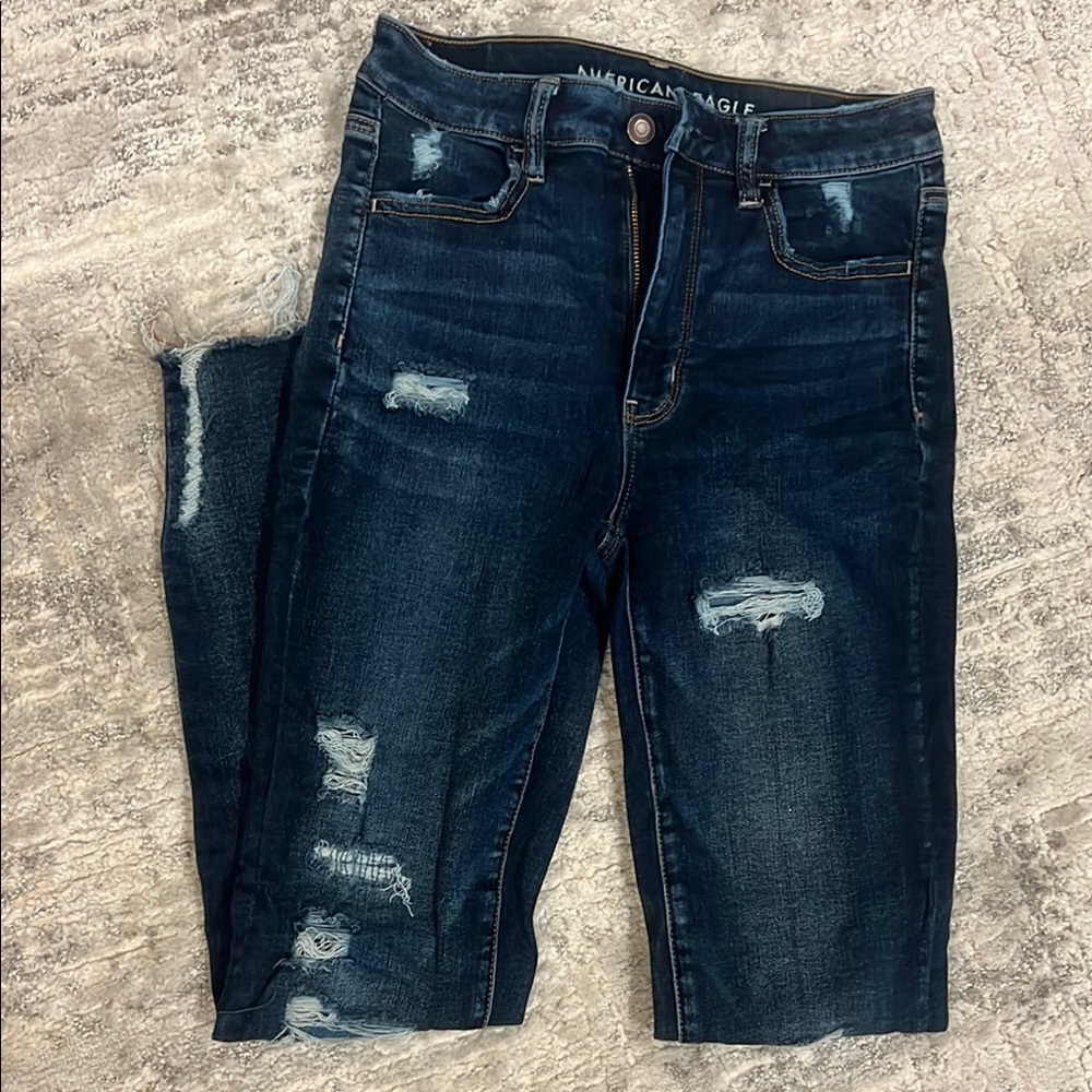 American Eagle Outfitters Blue Distressed Jeans